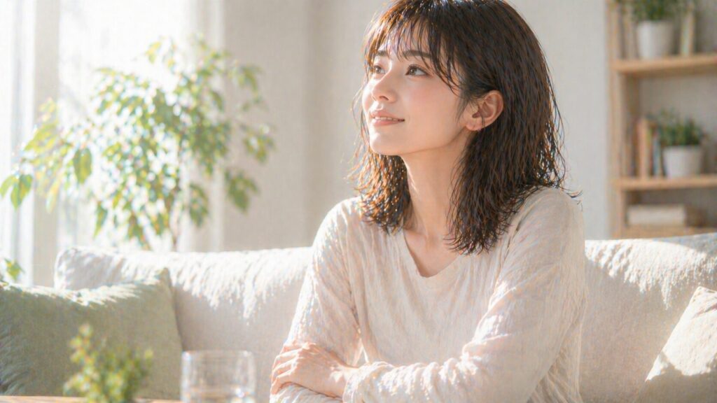 明るい室内での穏やかなひととき