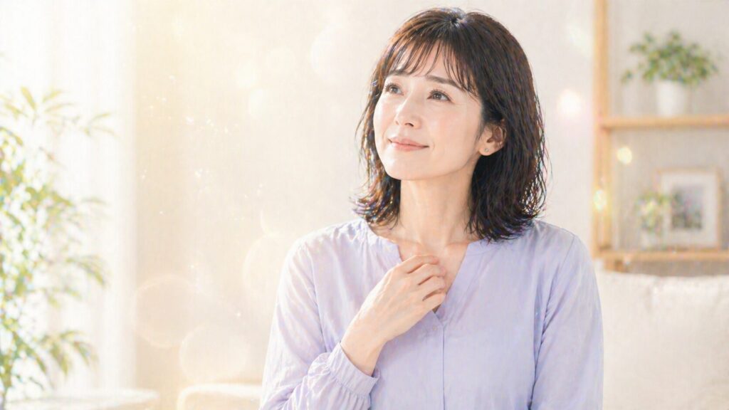 穏やかな光の中の微笑み