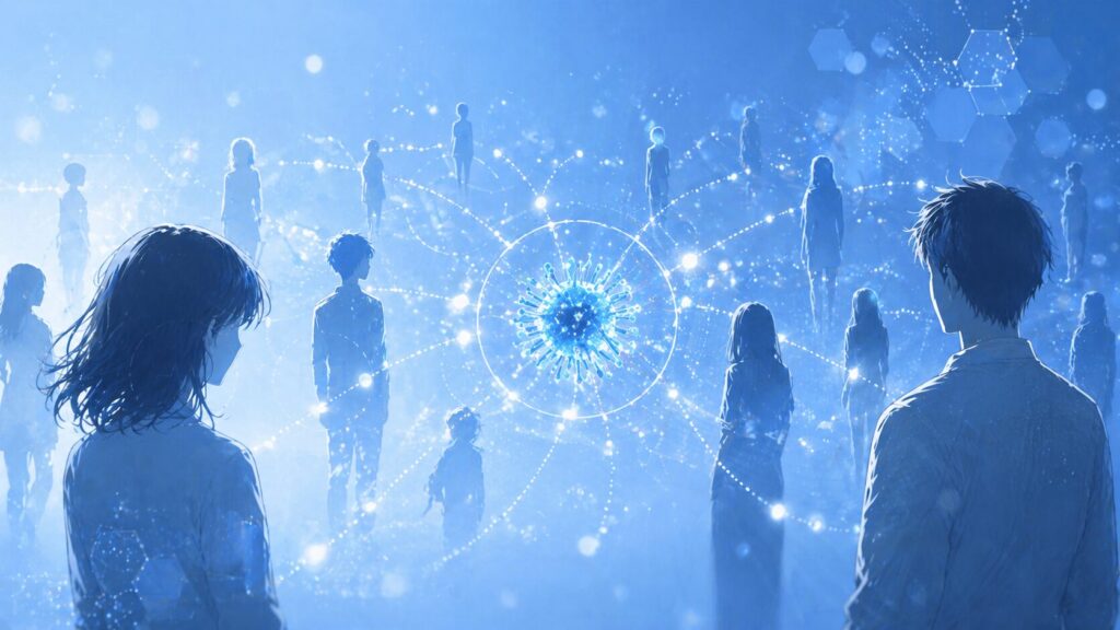 未来的疫病ネットワークのビジュアル