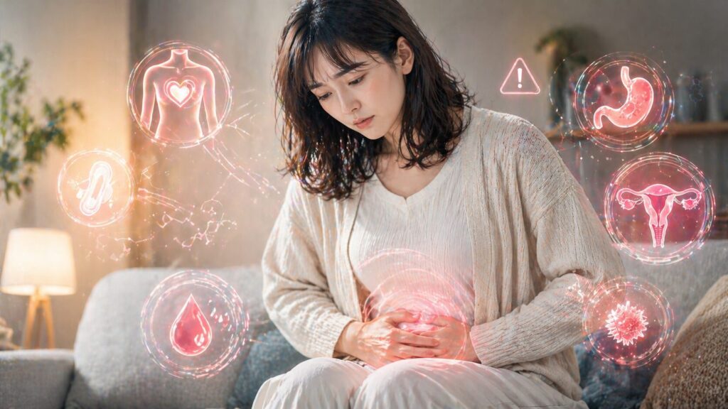 腹部の痛みを示すビジュアル