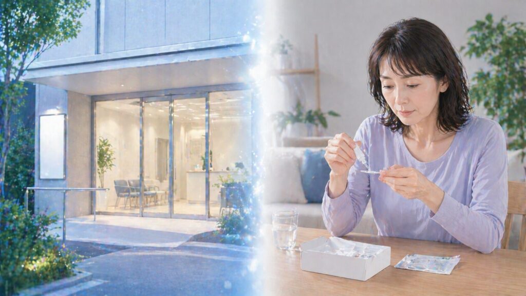 クリニックと自宅の対比