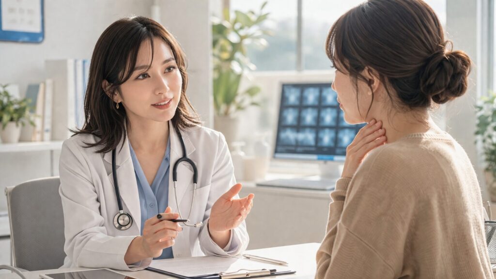 医師と患者のカウンセリングシーン