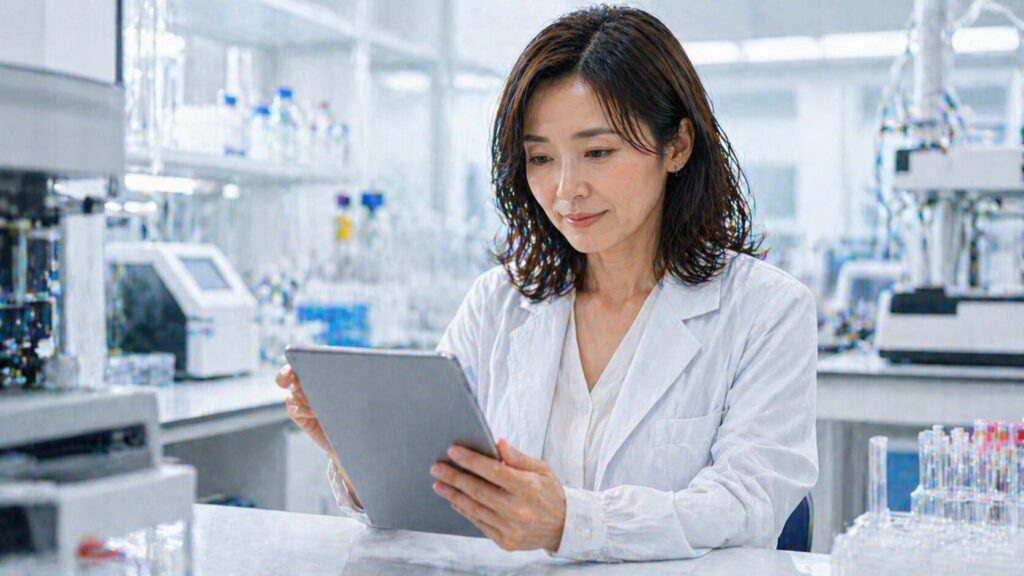 モダンな実験室での科学者