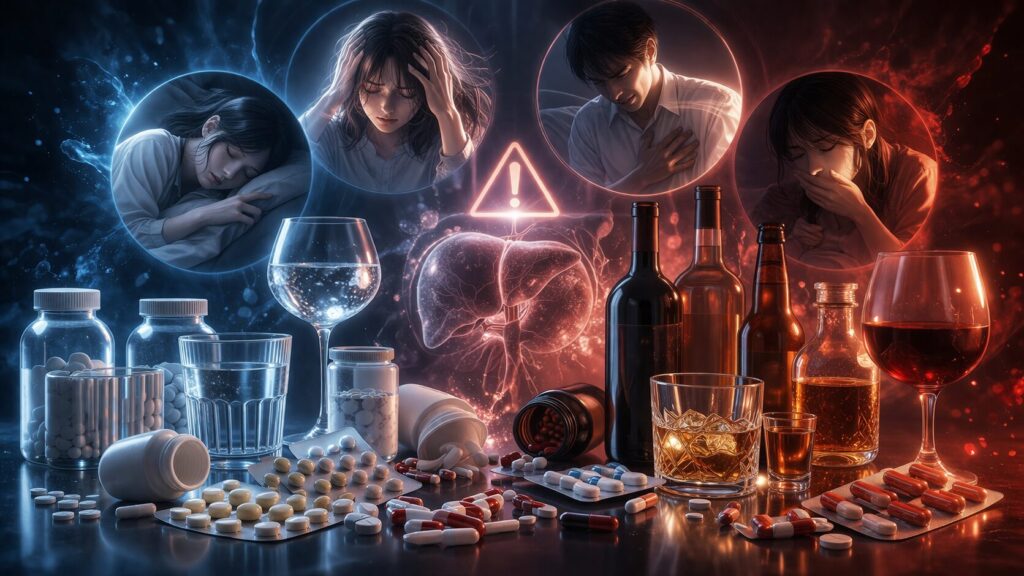 薬とアルコールの警告