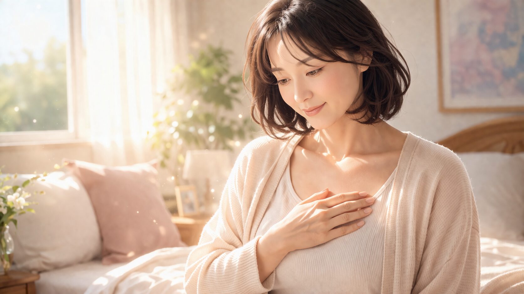 穏やかな朝の光の中で