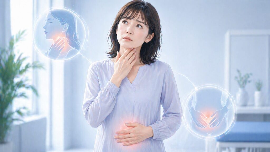 症状の説明を受ける女性