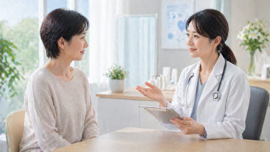 診察室での落ち着いた会話