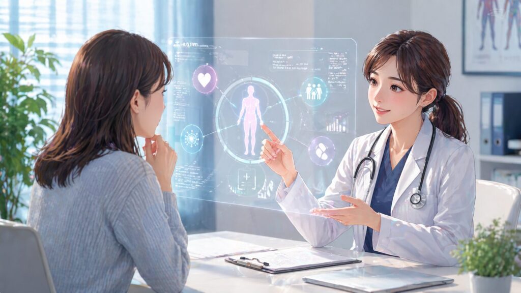 未来的な医療相談のシーン