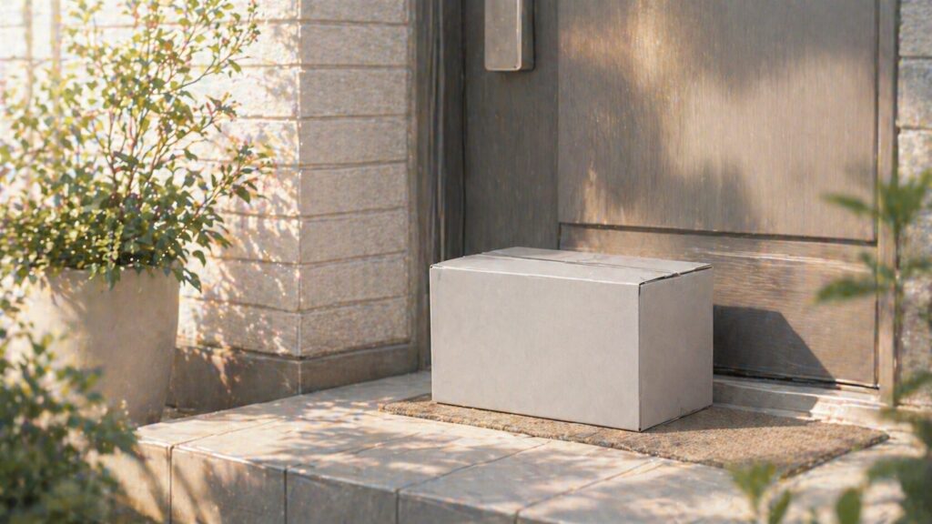 温かい朝の玄関ドア