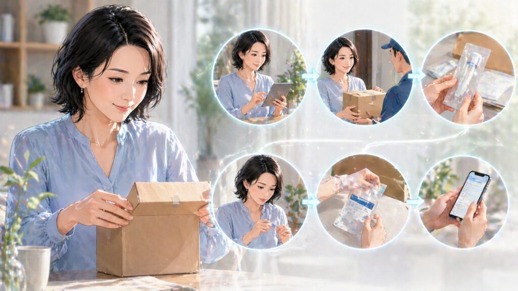 自宅でのキット配送とテスト手順