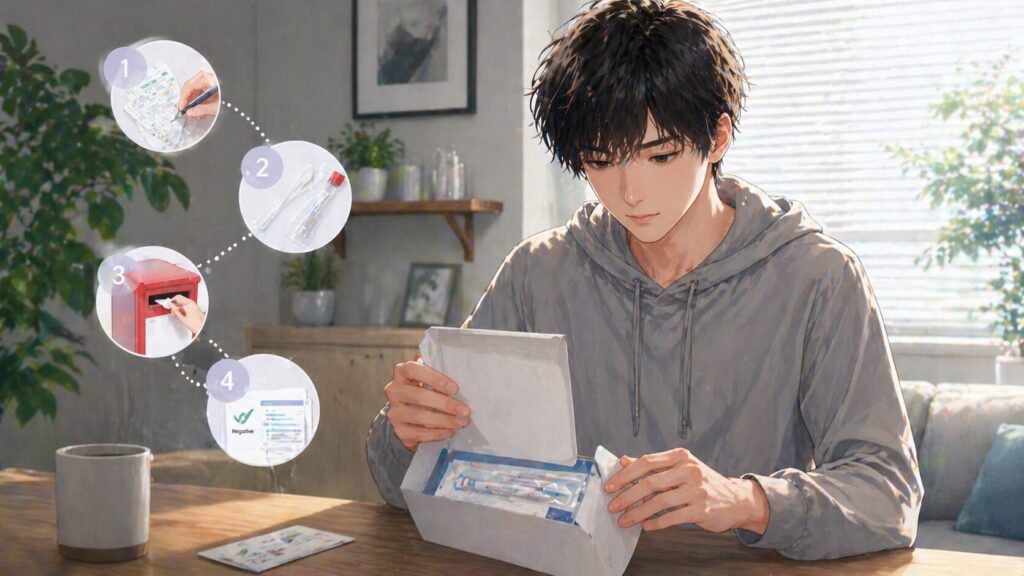 自宅でのセルフテストキット開封