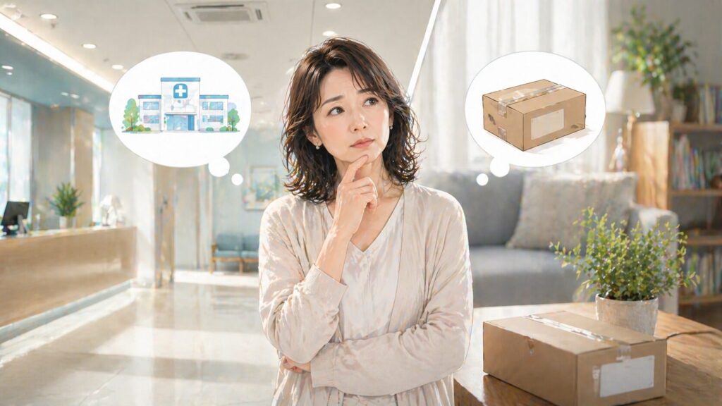 選択の間で迷う女性