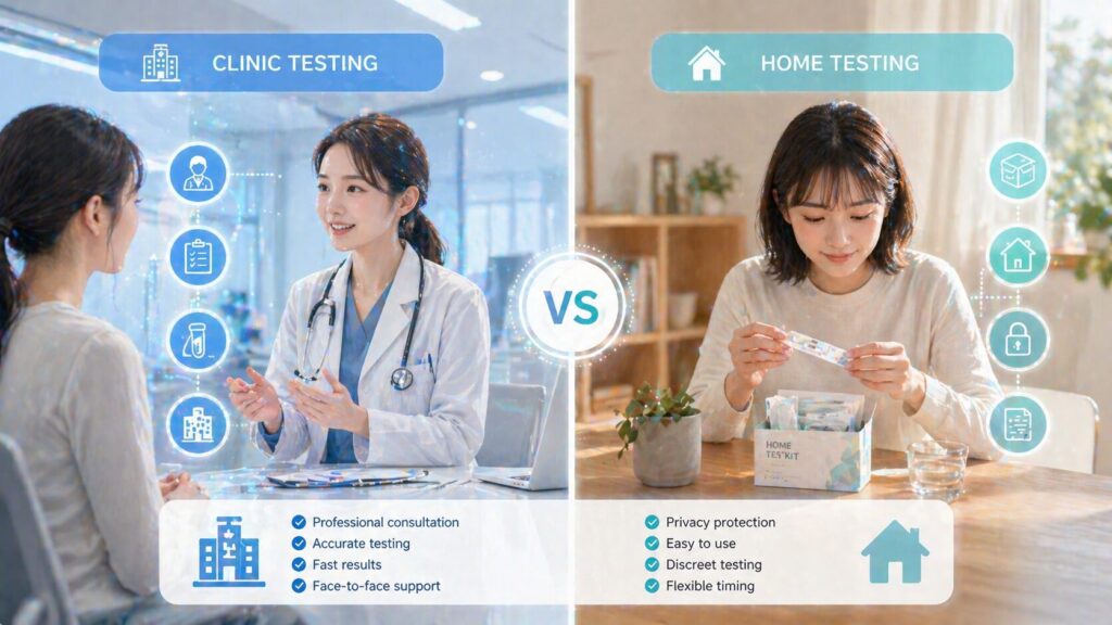 クリニックと自宅テストの比較