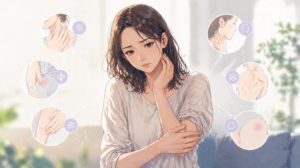 肌のかゆみと irritation インフォグラフィック