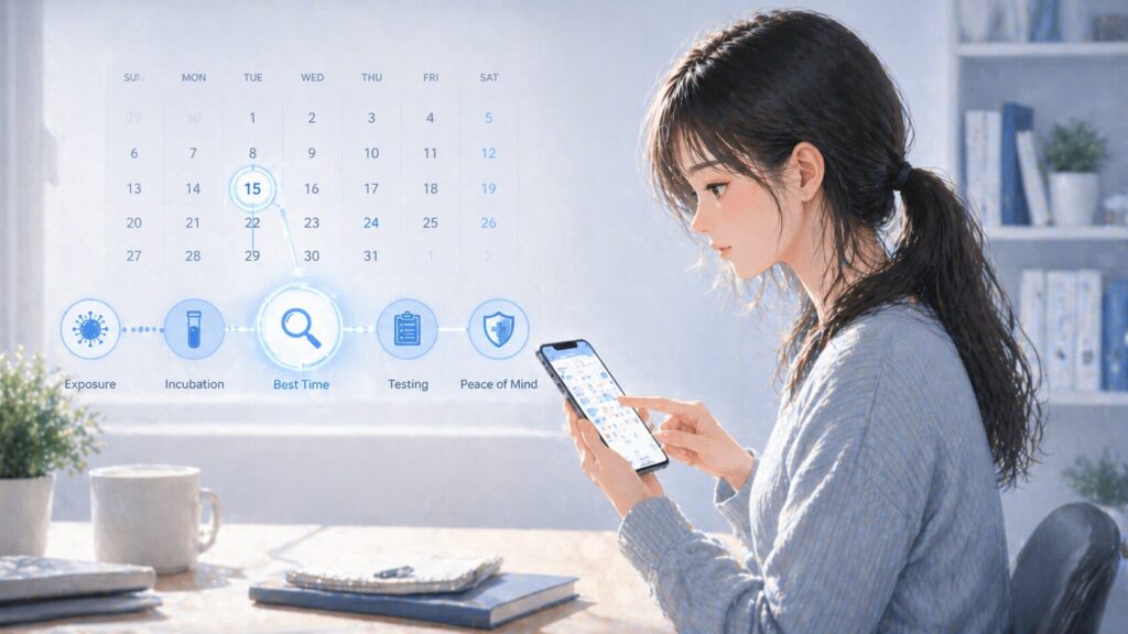 スマホで健康管理をする女性