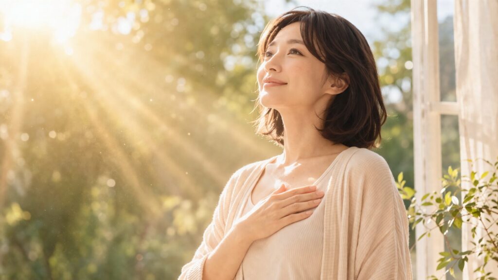 穏やかな朝の光に包まれて