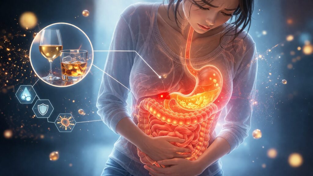 アルコールによる胃の炎症