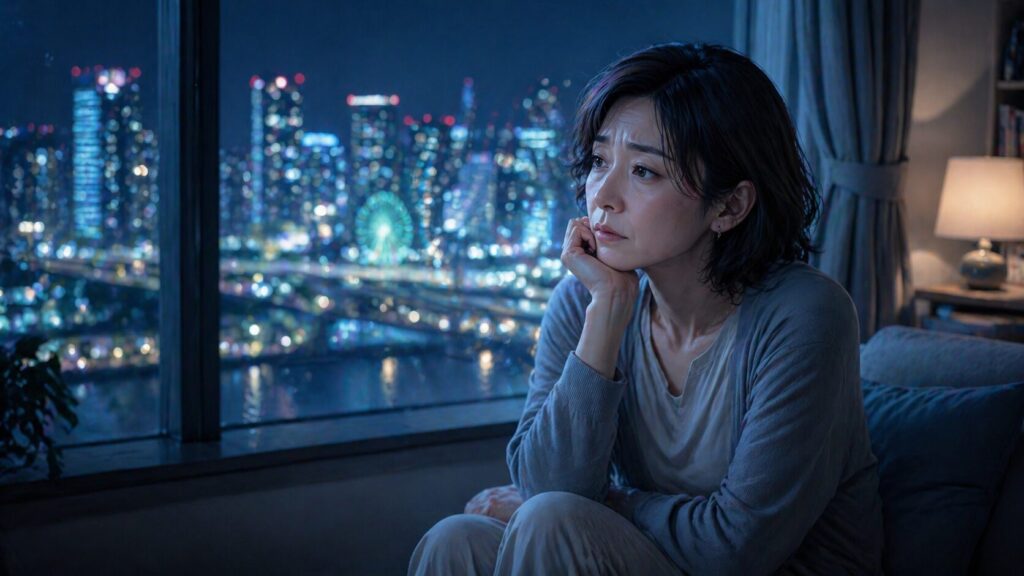 夜の都会と静かなひととき