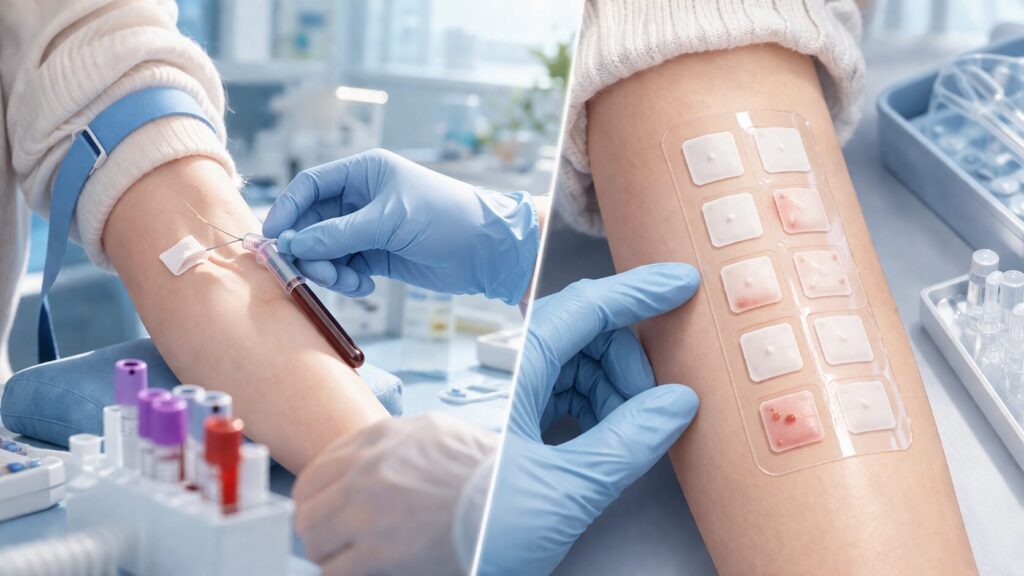 血液採取と皮膚テスト