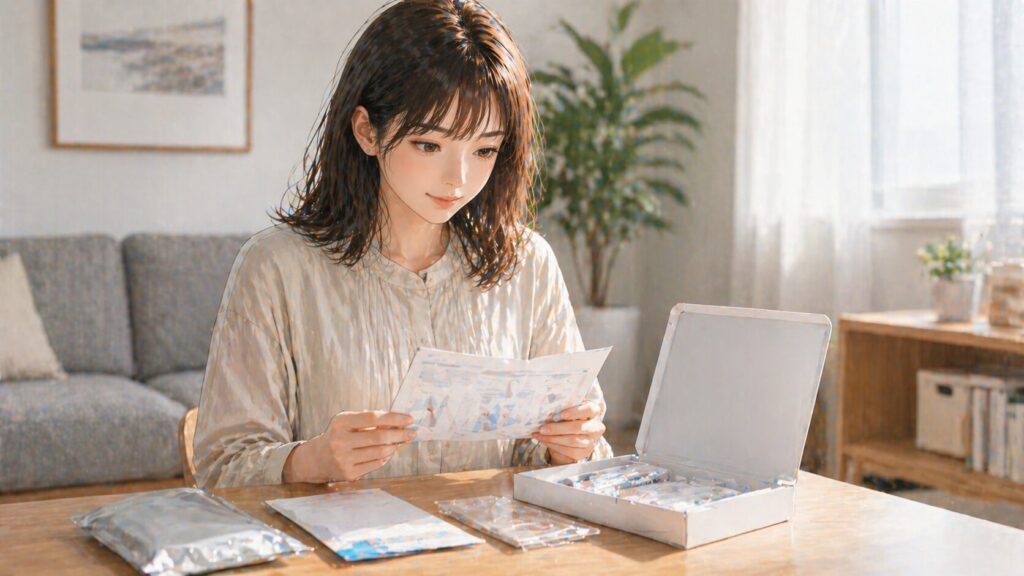 自宅での落ち着いたキット開封シーン