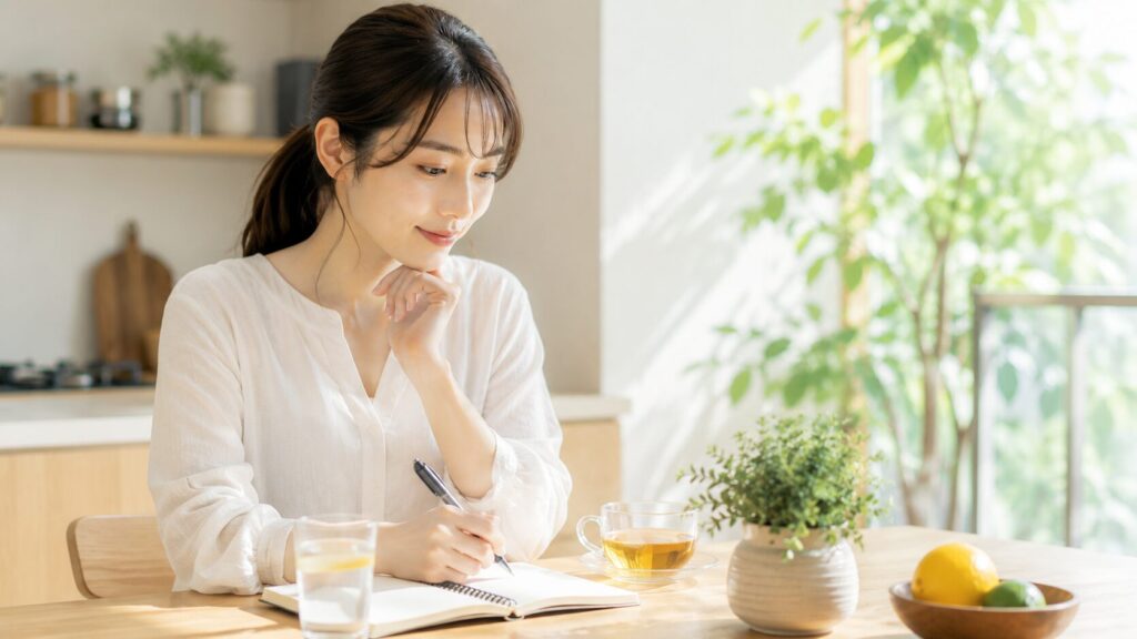 考え込むリラックスした時間