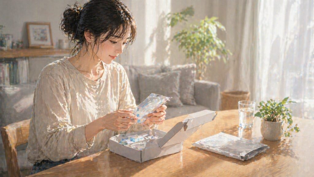 穏やかなひとときの開封作業