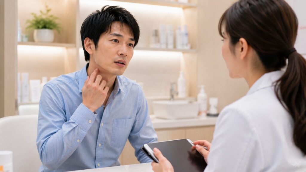 診察室での相談風景