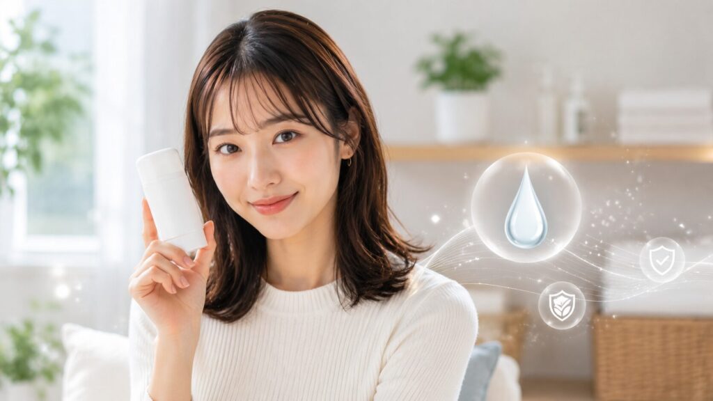 清潔感あふれるスキンケアのひととき