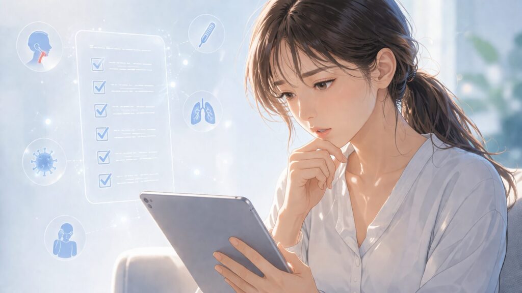 未来的な健康チェックシーン