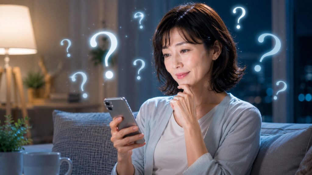 考え事をしている女性