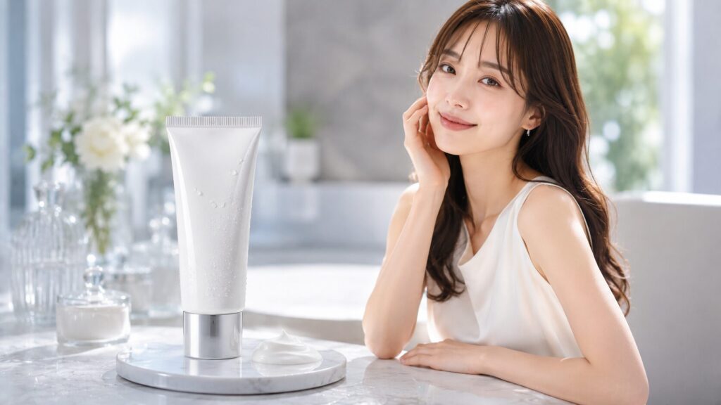 スキンケアの美しい瞬間