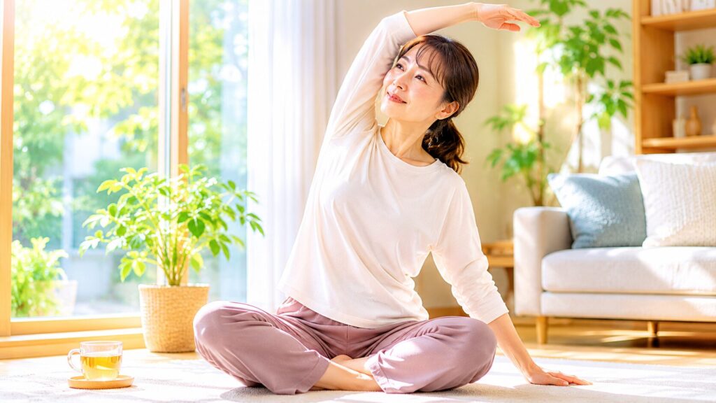 リラックスした朝のヨガセッション