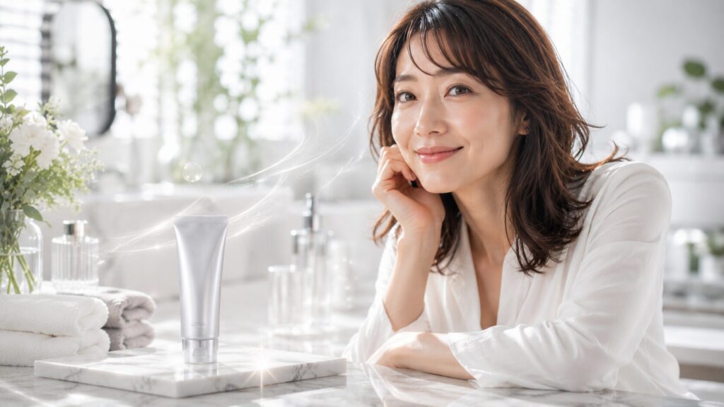 清潔感あふれる美肌ケアシーン