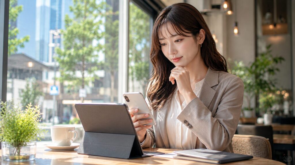 カフェの窓辺で過ごす静かな時間