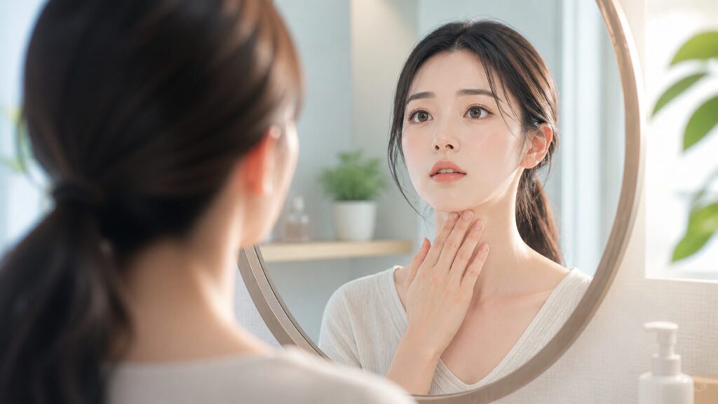 鏡の前での穏やかなひととき