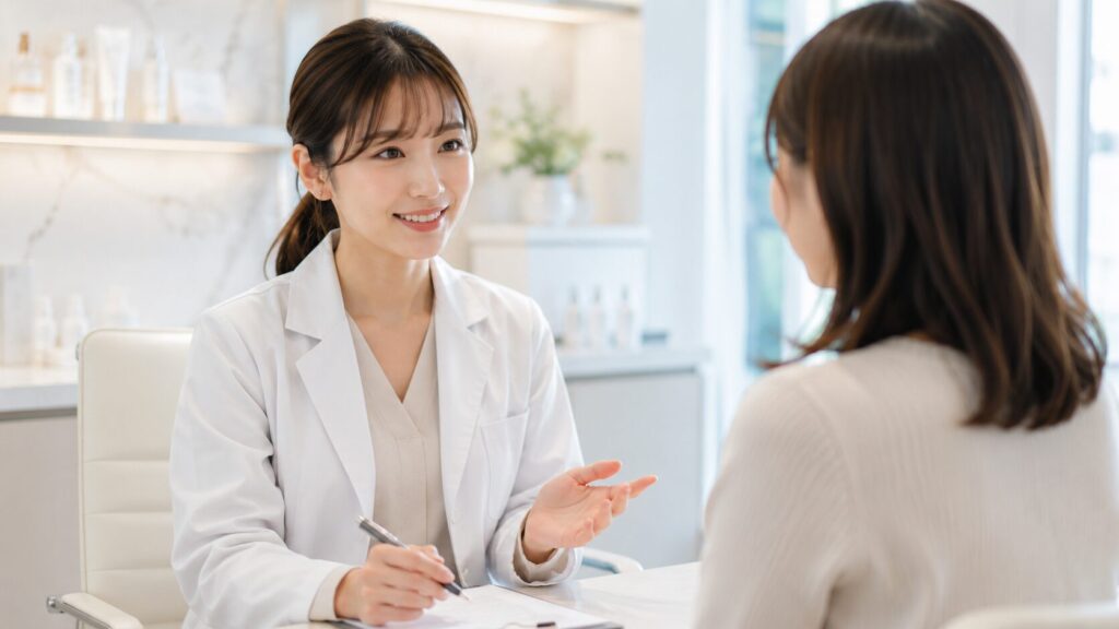 現代的なクリニックでの相談シーン