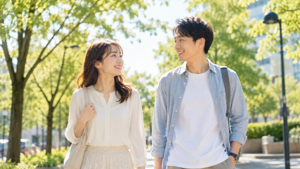 -公園での楽しい散歩