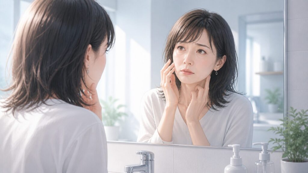 鏡の中の静かなひととき