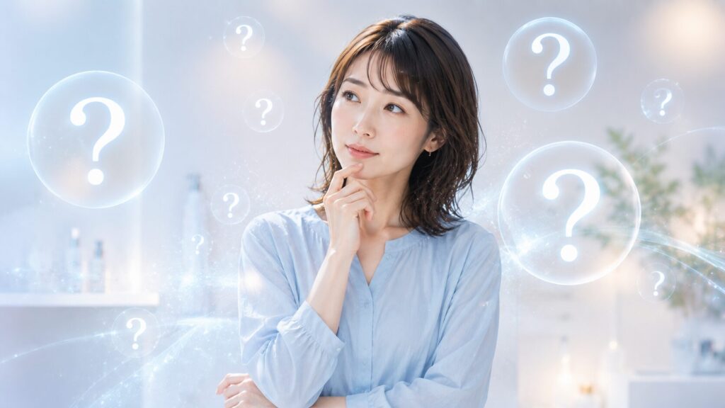 思索する女性と未来的な問い