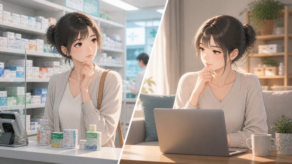 薬局と家、選択のひととき