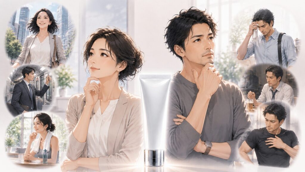 穏やかな日常シーンと美容アイテム