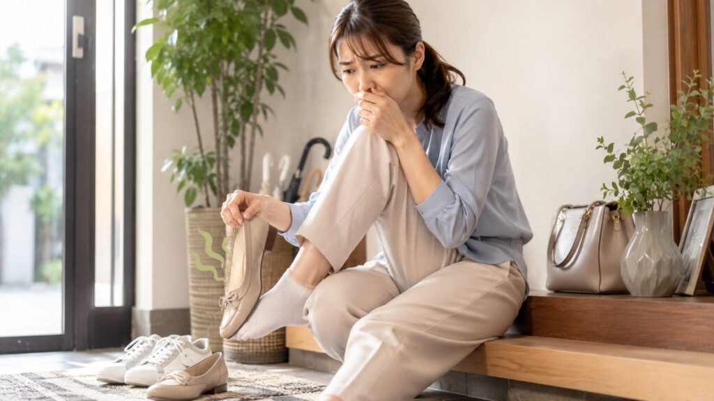 入り口での靴の臭い問題