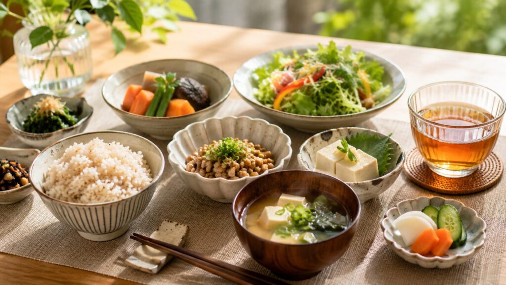 和風のヘルシーな朝食セット