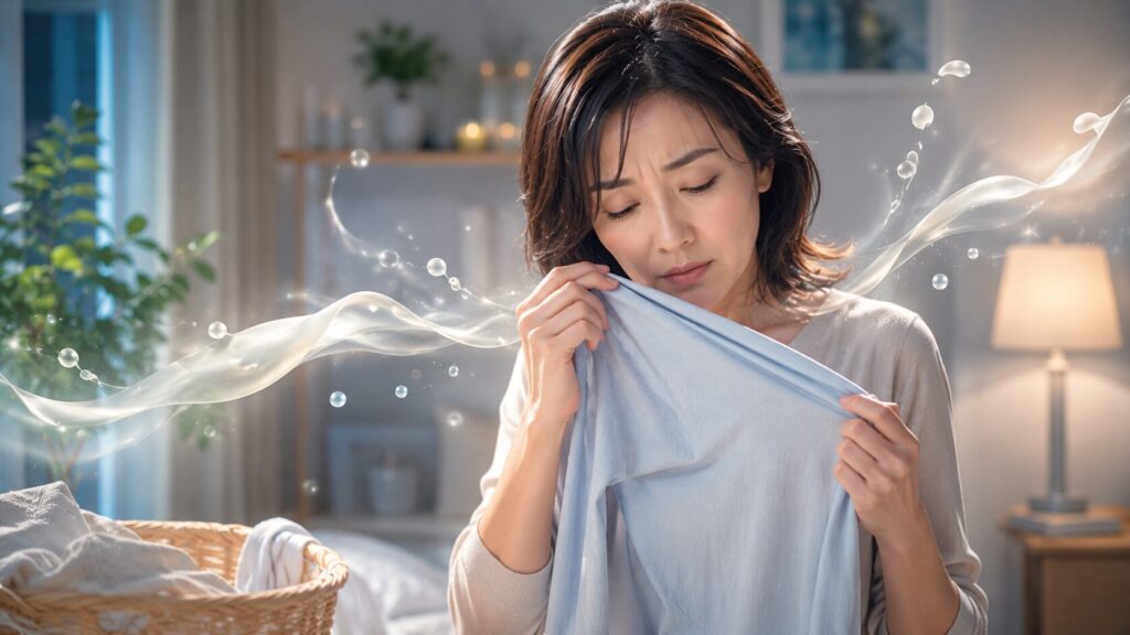 清潔な衣服の香りを確かめる