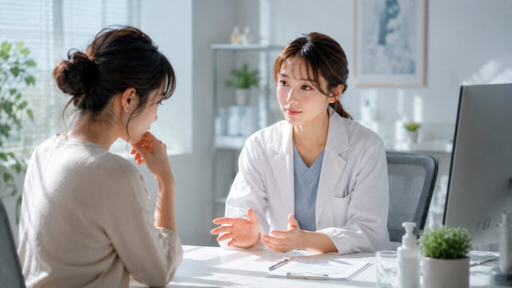 現代的な診療所での会話