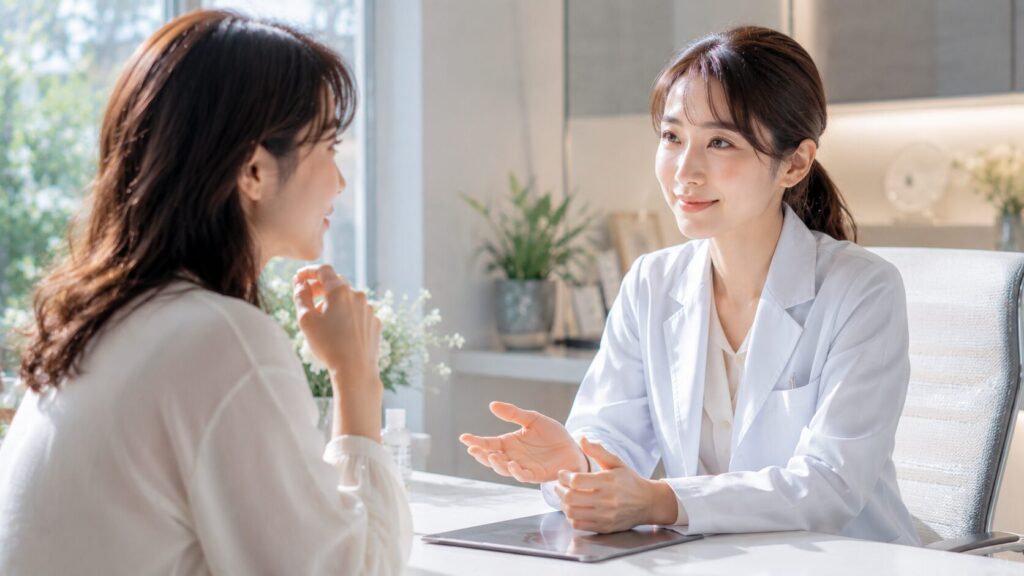 穏やかな医師との相談セッション