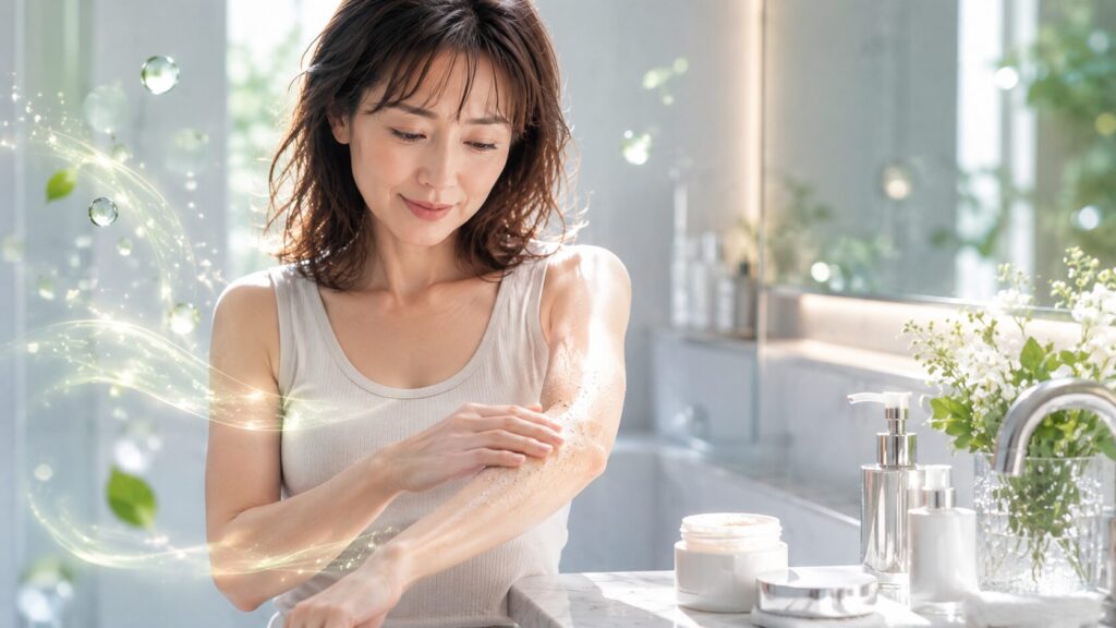 リラックスしたスキンケアタイム