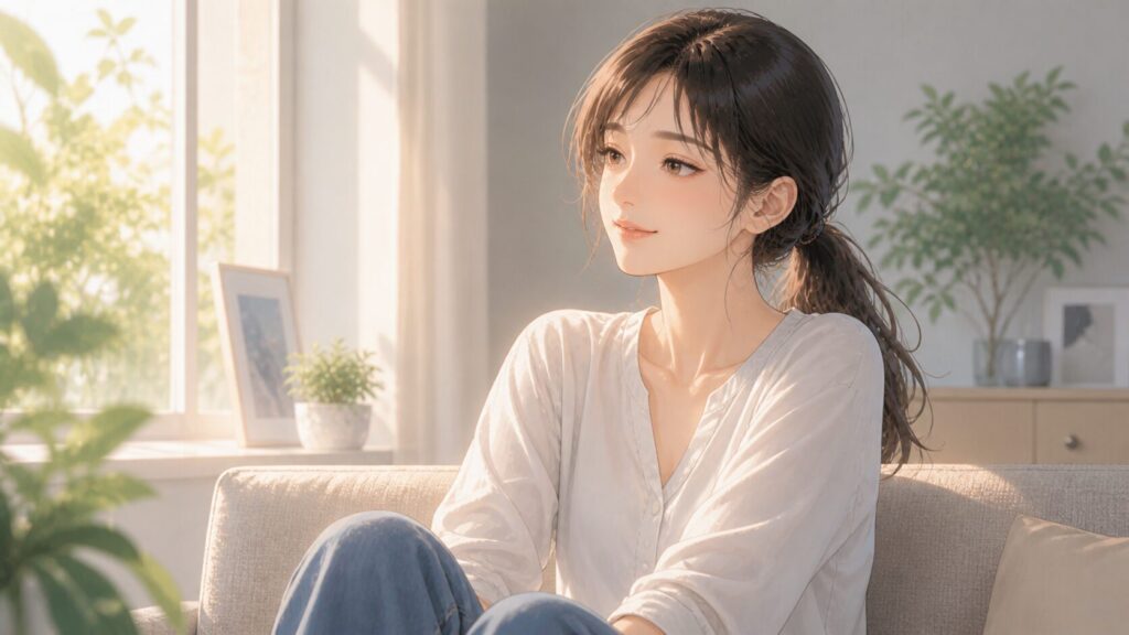 暖かな日差しの中でリラックス