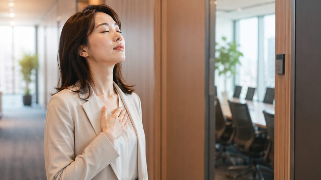 -オフィス廊下の落ち着いたひととき