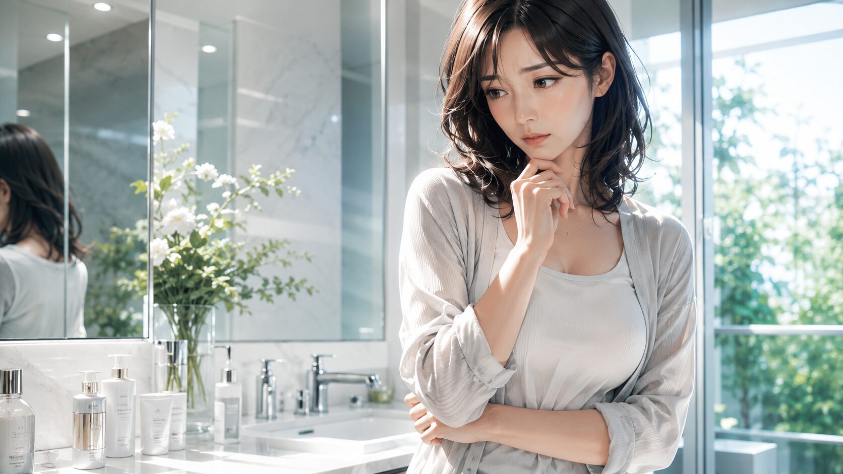 穏やかなバスルームでのひととき